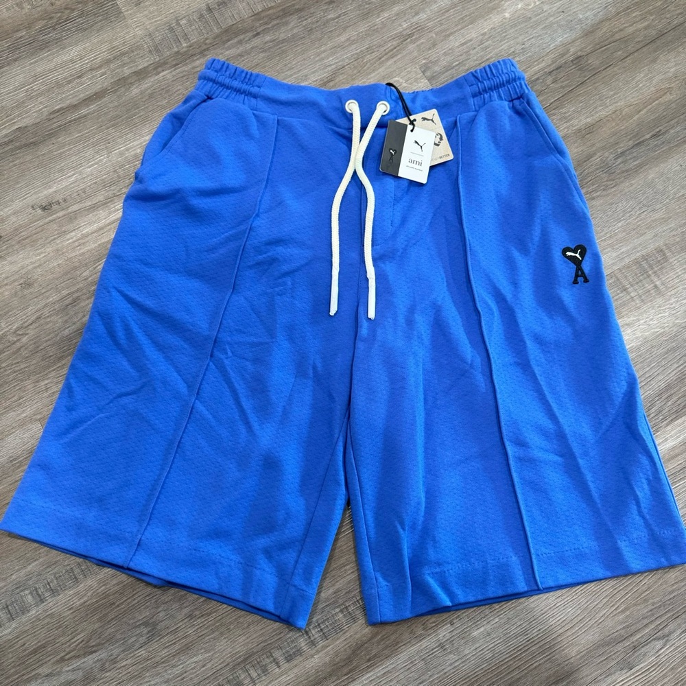 Puma X AMI Dazzling Blue Drawstring Athletic Shorts